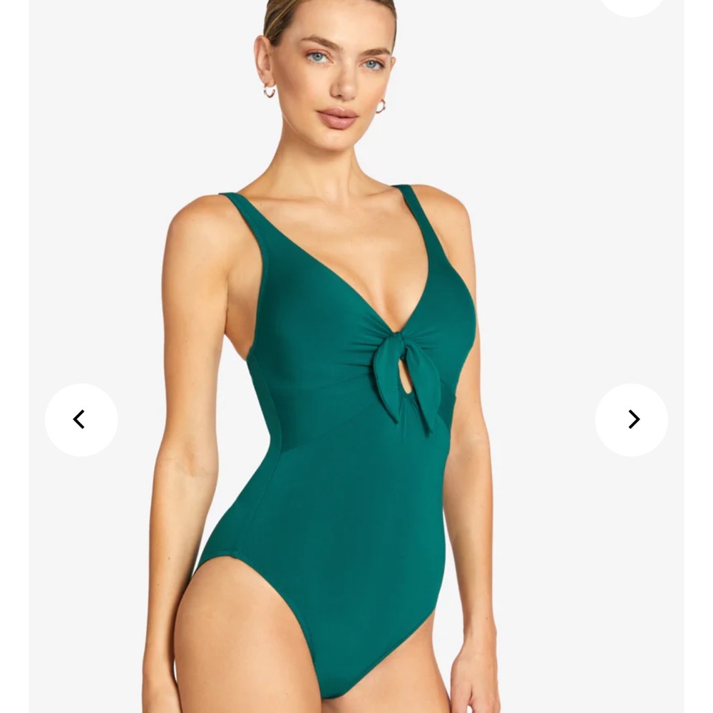 Robin Piccone •Ava Knot Olive Green One-Piece Swimsuit